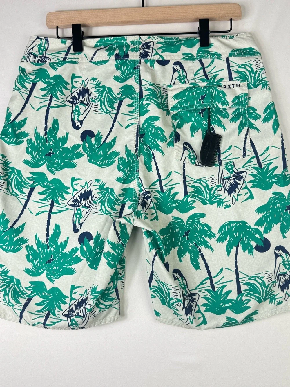 Brixton Teal Palm & Navy Hula Men’s Swim Shorts